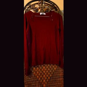Burgundy red women's top